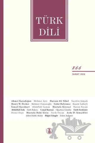 Türk Dili Dergisi Sayı: 866 Şubat 2024 – Türk Dil Kurumu Yayınları kitap kapağı