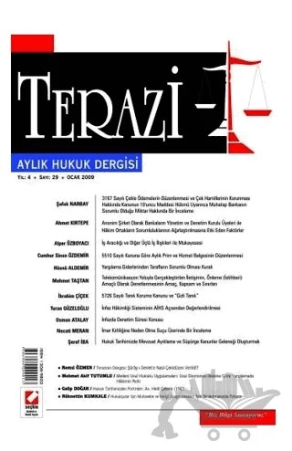 Terazi Aylık Hukuk Dergisi Sayı:29 Ocak 2009 – Seçkin Yayıncılık kitap kapağı