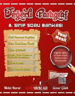 Değerli Paragraf 8. Sınıf Soru Bankası – Metin Barut, Soner Çilek – Alpin Yayınları kitap kapağı