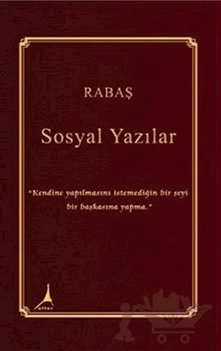 Sosyal Yazılar – Rabaş – Alter Yayıncılık kitap kapağı