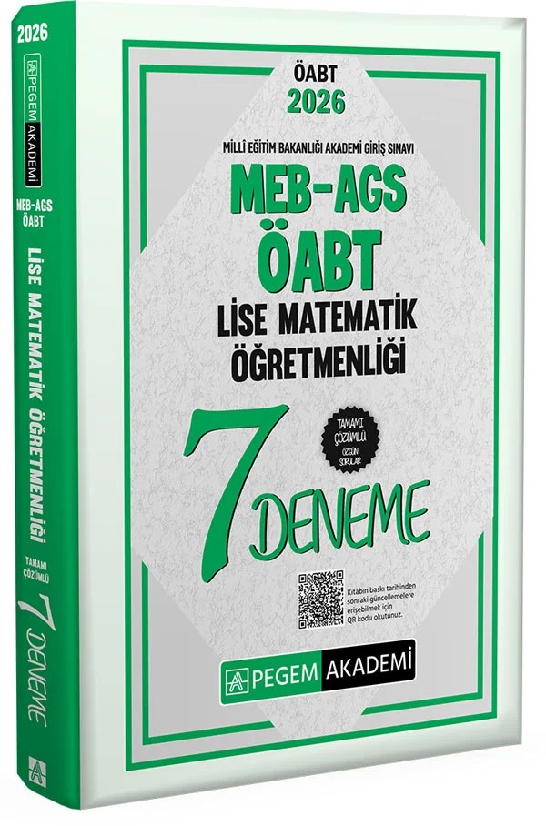 2026 MEB AGS ÖABT Lise Matematik Öğretmenliği Tamamı Çözümlü 7 Deneme – Değerli Öğretmen Arkadaşlarımız – Pegem Akademi Yayıncılık kitap kapağı