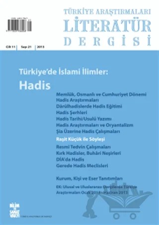Türkiye Araştırmaları Literatür Dergisi Cilt 11 Sayı: 21 – Bilim ve Sanat Vakfı kitap kapağı