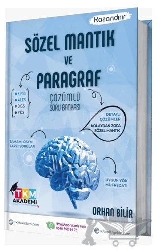 2022 KPSS YKS Sözel Mantık ve Paragraf Soru Bankası Çözümlü – Orhan Bilir – TKM Akademi kitap kapağı