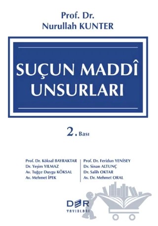 Suçun Maddi Unsurları – Nurullah Kunter – Der Yayınları kitap kapağı
