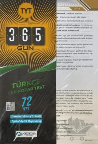 TYT 365 Gün Türkçe 72 Yaprak Test – Kolektif – Gezegen Yayıncılık kitap kapağı