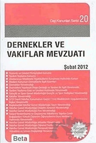 Dernekler ve Vakıflar Mevzuatı – Celal Ülgen – Beta Yayınevi kitap kapağı