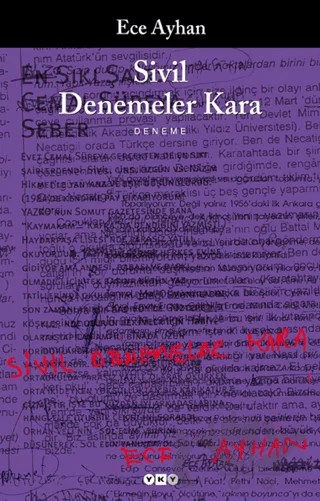 Sivil Denemeler Kara – Ece Ayhan – Yapı Kredi Yayınları kitap kapağı