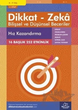 8-9 Yaş Dikkat - Zeka Bilişsel ve Düşünsel Beceriler 2. Kitap - Hız Kazandırma – Alison Primrose – Dikkat ve Zeka Akademisi Yayınları kitap kapağı