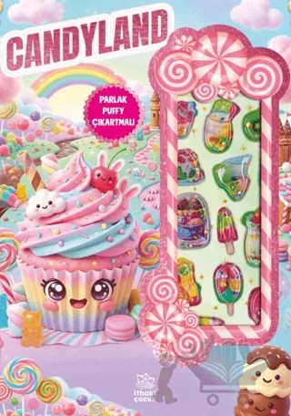 Candyland - Puffy Parlak Çıkartmalı Boyama Kitabı – Kolektif – İthaki Çocuk Yayınları kitap kapağı