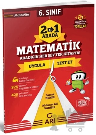 6. Sınıf Matemito Matematik 2 si 1 Arada – Samet Demir, Mehmet Ali Varışlı – Arı Yayıncılık kitap kapağı