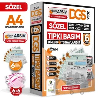 2026 DGS SÖZEL (SÖZ) ÖSYM Çıkmış Soru Tıpkı Basım 6lı Deneme Kitapçığı Türkiye Geneli Çözümlü – Kolektif – Karakutu Yayın kitap kapağı