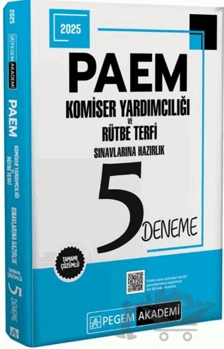 2025 PAEM Komiser Yardımcılığı ve Rütbe Terfi Sınavlarına Hazırlık 5 Deneme – Kollektif – Pegem Akademi Yayıncılık kitap kapağı