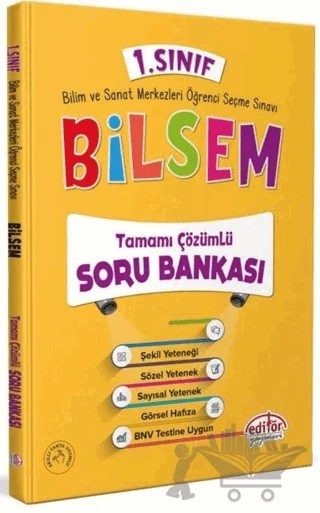 1. Sınıf Bilsem Tamamı Çözümlü Soru Bankası – Kolektif – Editör Yayınevi kitap kapağı