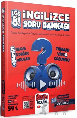 LGS 8. Sınıf İngilizce SES Tamamı Video Çözümlü Soru Bankası – Zeynep Bav – Benim Hocam Yayınları kitap kapağı