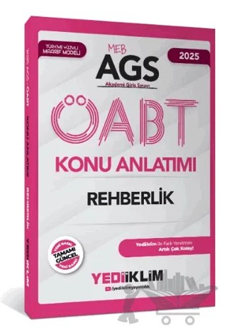 Yediiklim Yayınları 2025 MEB AGS ÖABT Rehberlik Konu Anlatımı – Hasan Şanlı – Yediiklim Yayınları kitap kapağı