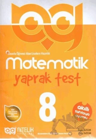 8. Sınıf Matematik Yaprak Test – Barış Tazecan, Özgür Tazecan – Nitelik Yayınları - Bayilik kitap kapağı