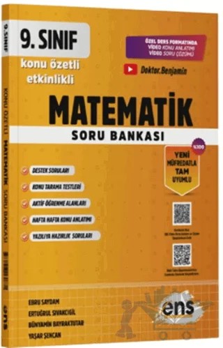 9. Sınıf Matematik Etkinlikli Soru Bankası – Kolektif – ENS Yayınları kitap kapağı