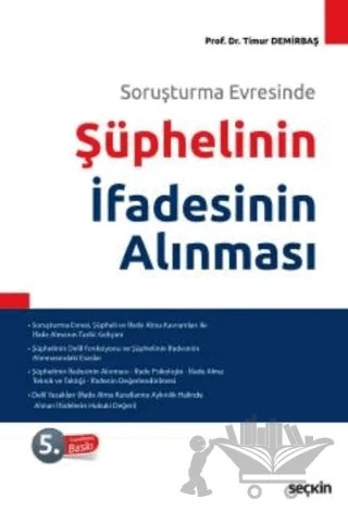 Şüphelinin İfadesinin Alınması – Timur Demirbaş – Seçkin Yayıncılık kitap kapağı