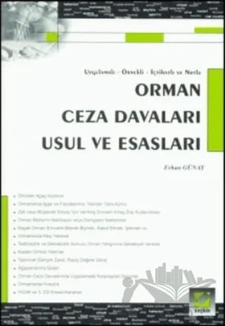 Orman Ceza Davaları Usul ve Esasları – Erhan Günay – Seçkin Yayıncılık kitap kapağı