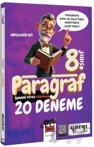 8. Sınıf Paragraf Tamamı Video Çözümlü 20 Deneme – Abdulkadir Sefi – Yargı Yayınevi kitap kapağı