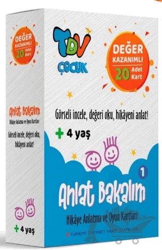 Anlat Bakalım 1 Hikaye Anlatma ve Oyun Kartları Değer Kazanımlı 20 Kart – Kolektif – Türkiye Diyanet Vakfı Yayınları kitap kapağı