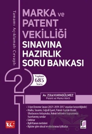 Marka ve Patent Vekilliği Sınavına Hazırlık Soru Bankası – Zülal Karagülmez – Adalet Yayınevi kitap kapağı