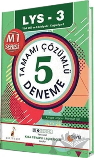 2017 - LYS 3 Türk Dili ve Edebiyatı Coğrafya 1 Tamamı Çözümlü 5 Deneme – Aydoğan Yaşar Doğan – Pelikan Tıp Teknik Yayıncılık kitap kapağı