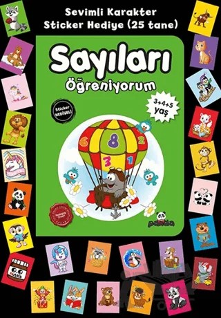 Stickerlı 3+4+5 Yaş Sayıları Öğreniyorum – Pedagog Afife Çoruk – Beyaz Panda Yayınları kitap kapağı