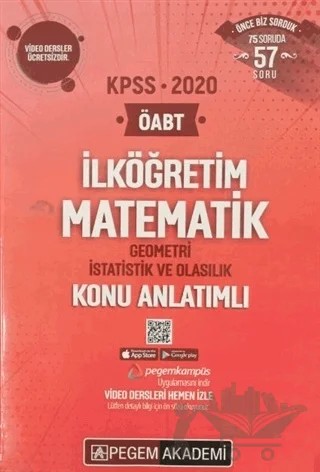 2020 KPSS İlköğretim Matematik Geometri İstatistik ve Olasılık Konu Anlatımlı – Kolektif – Pegem Akademi Yayıncılık kitap kapağı