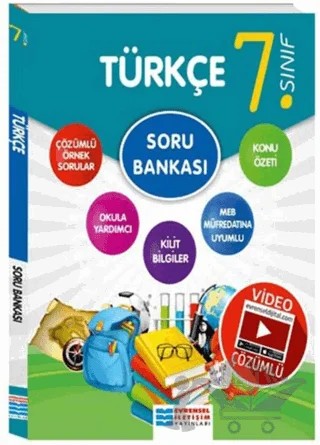 7. Sınıf Türkçe Video Çözümlü Soru Bankası – Kolektif – Evrensel İletişim Yayınları kitap kapağı