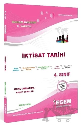 AÖF 4. Sınıf İktisat Tarihi Bahar Dönemi 8. Yarıyıl Konu Anlatımlı Soru Bankası – Kolektif – Egem Eğitim Yayınları kitap kapağı