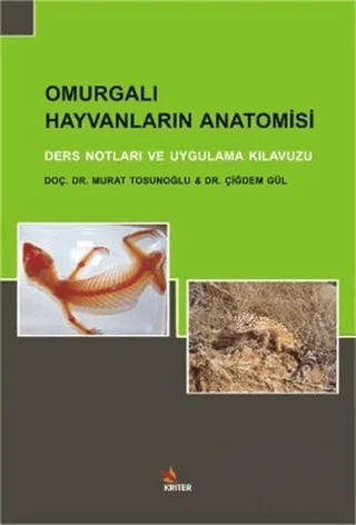 Omurgalı Hayvanların Anatomisi – Çiğdem Gül, Murat Tosunoğlu – Kriter Yayınları kitap kapağı