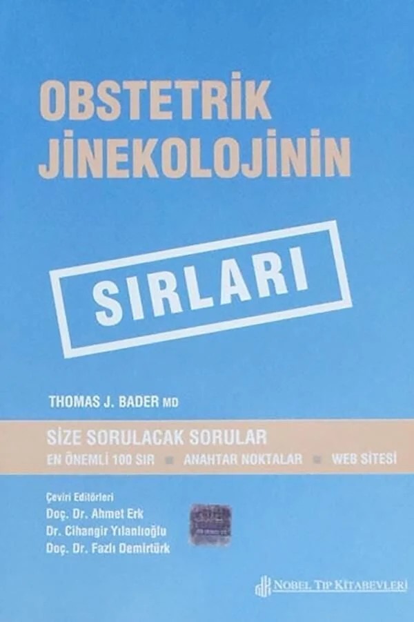 Obstetrik Jinekolojinin Sırları – Bader – Nobel Tıp Kitabevleri kitap kapağı