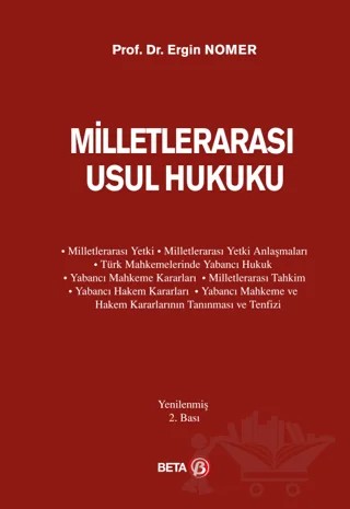 Milletlerarası Usul Hukuku – Ergin Nomer – Beta Yayınevi kitap kapağı