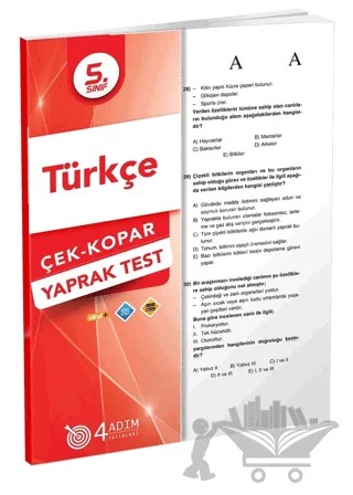 5. Sınıf Türkçe Yaprak Test 2019 – Kolektif – 4 Adım Yayınları kitap kapağı