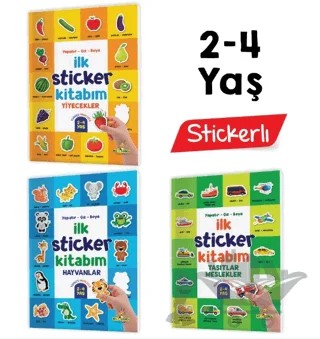 İlk Sticker Kitabım 2-4 Yaş / Yapıştır-Çiz-Boya (Taşıtlar-Hayvanlar-Yiyecekler) – Kolektif – Yükselen Zeka Yayınları kitap kapağı