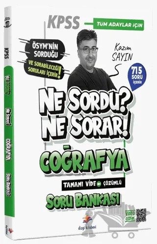 2026 Ne Sordu Ne Sorar KPSS Coğrafya Tamamı Video Çözümlü Soru Bankası – Kazım Sayın – Dizgi Kitap kitap kapağı