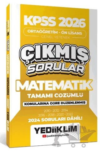 KPSS 2026 Ortaöğretim - Ön Lisans Matematik Konularına Göre Çıkmış Sorular (2024 Soruları Dahil) – Kollektif – Yediiklim Yayınları kitap kapağı