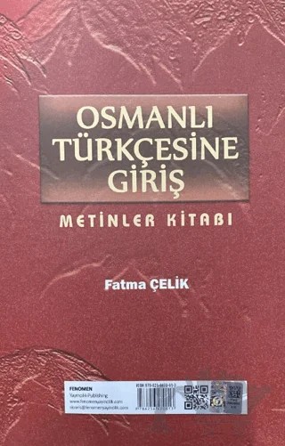 Osmanlı Türkçesine Giriş – Fatma Çelik – Fenomen Yayıncılık kitap kapağı