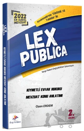 Lex Publica Kıymetli Evrak Hukuku Adli Hakimlik Mevzuat Konu Anlatımı – Ozan Erdem – Dizgi Kitap kitap kapağı