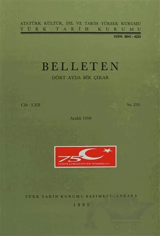 Belleten Sayı: 235 Cilt: 62 – Türk Tarih Kurumu Yayınları kitap kapağı