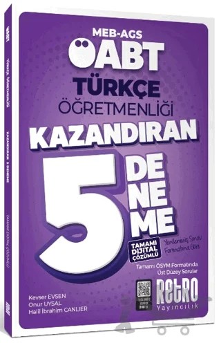 ÖABT Türkçe Öğretmenliği 5'li Deneme – Kevser Evsen, Onur Uysal, Halil İbrahim Canlıer – Retro Yayıncılık kitap kapağı