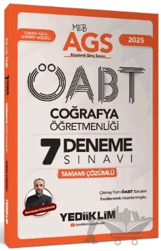 2025 MEB AGS ÖABT Coğrafya Öğretmenliği Tamamı Çözümlü 7 Deneme Sınavı – Ramazan Kocakaya – Yediiklim Yayınları kitap kapağı