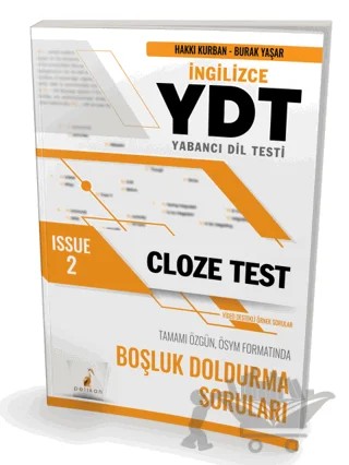 YDT İngilizce Cloze Test Issue 2 – Hakkı Kurban, Burak Yaşar – Pelikan Tıp Teknik Yayıncılık kitap kapağı