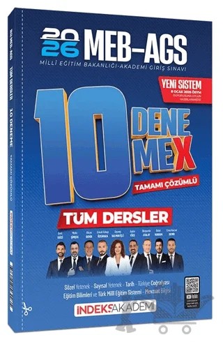 2026 MEB-AGS Tüm Dersler 10 DenemeX Çözümlü – Kolektif – İndeks Akademi Yayıncılık kitap kapağı