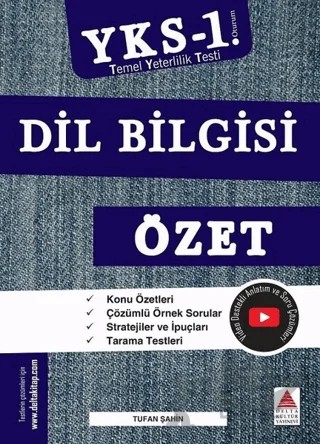 TYT (YKS 1. Oturum) Dil Bilgisi Özet – Tufan Şahin – Delta Kültür Yayınevi kitap kapağı