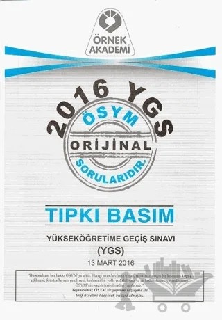2016 YGS ÖSYM Tıpkı Basım Soru Kitapçığı – Kolektif – Örnek Akademi kitap kapağı