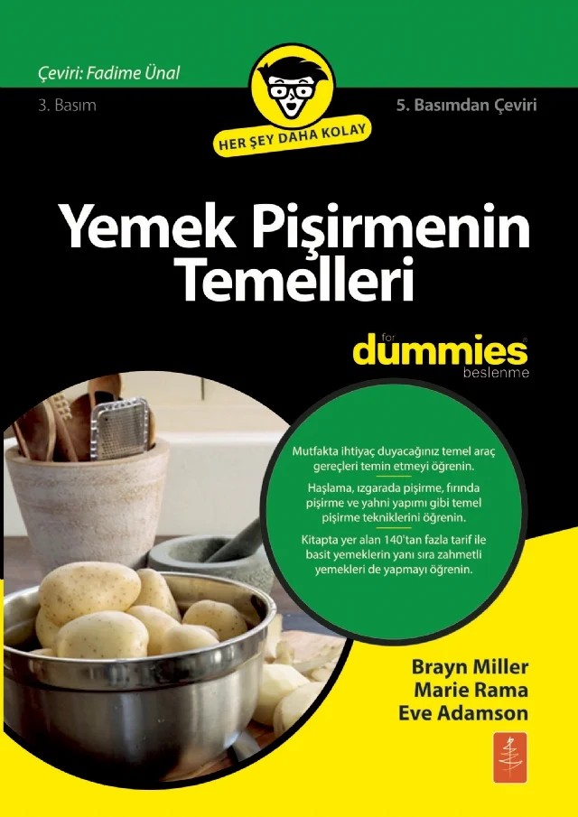 Yemek Pişirmenin Temelleri for Dummies - Cooking Basics for Dummies – Bryan Miller, Marie Rama, Eve Adamson – Dummies kitap kapağı