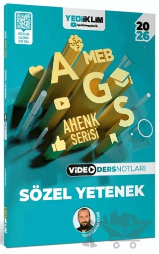 2026 MEB AGS Ahenk Serisi Sözel Yetenek Video Ders Notları – Yusuf Bayraktar – Yediiklim Yayınları kitap kapağı