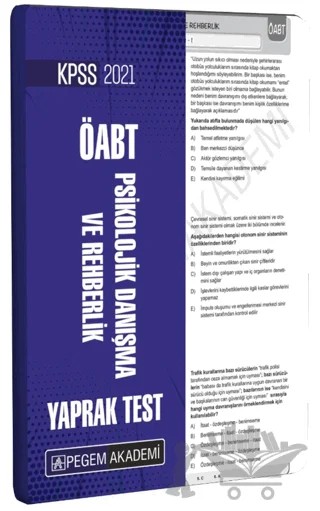 2021 KPSS ÖABT Psikolojik Danışma ve Rehberlik Yaprak Test – Kolektif – Pegem Akademi Yayıncılık kitap kapağı